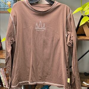Life Is Good Brown Long Sleeve Tee